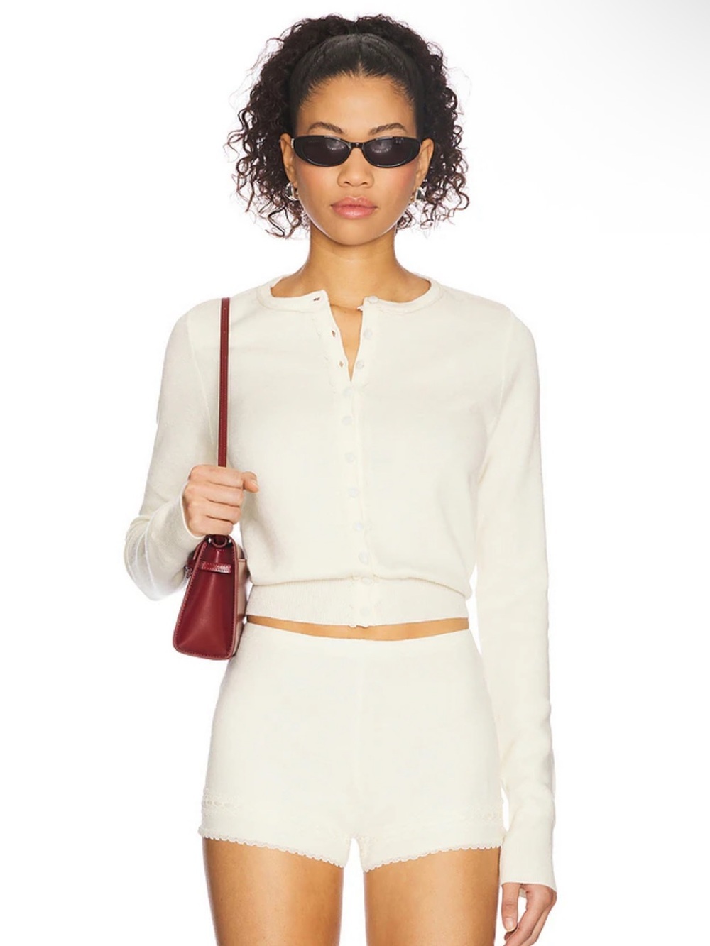 With Jean Poppy Top in Cream Size XXS